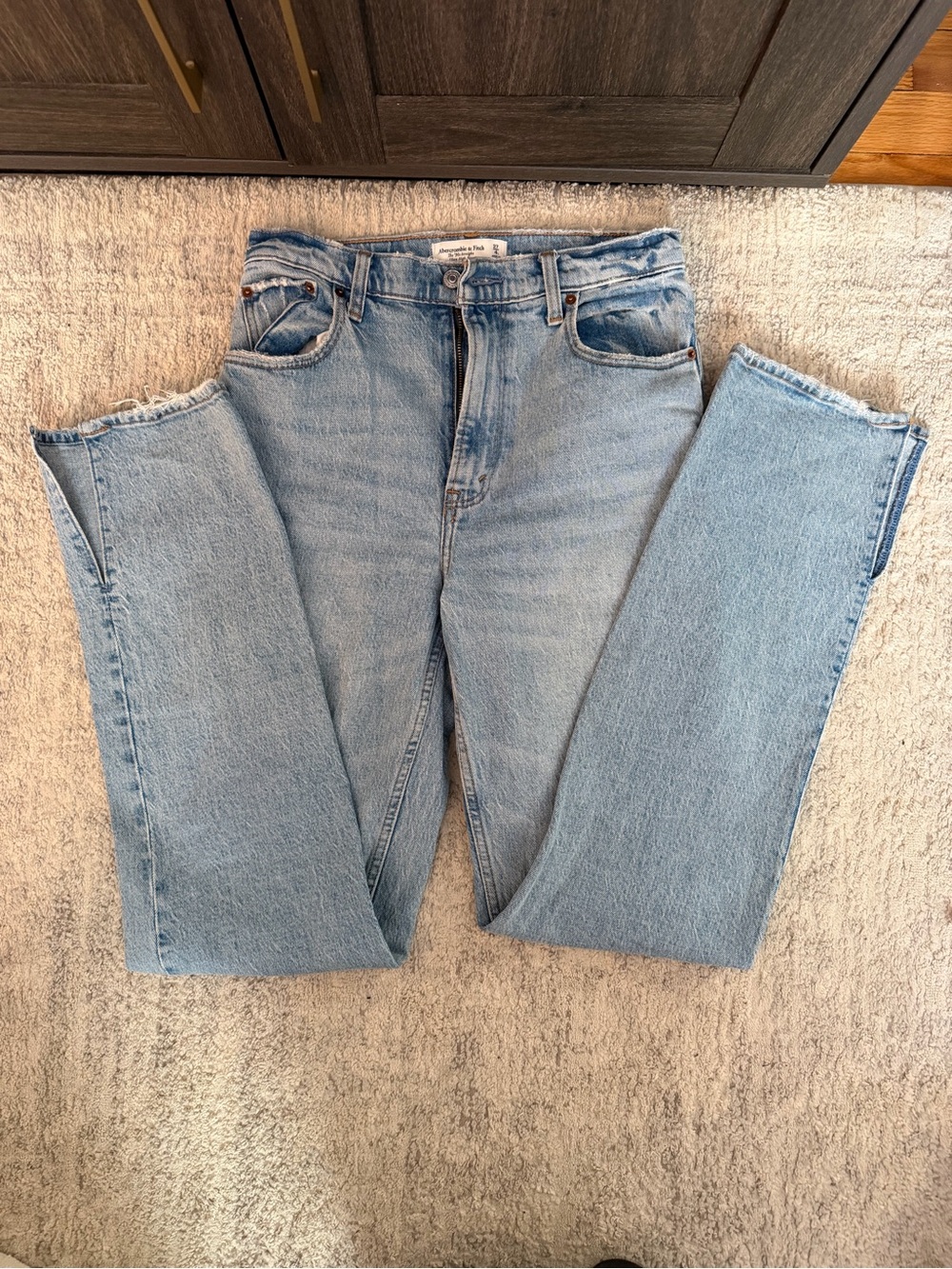 Abercrombie & Fitch Light Blue Straight-Leg Women's Jeans